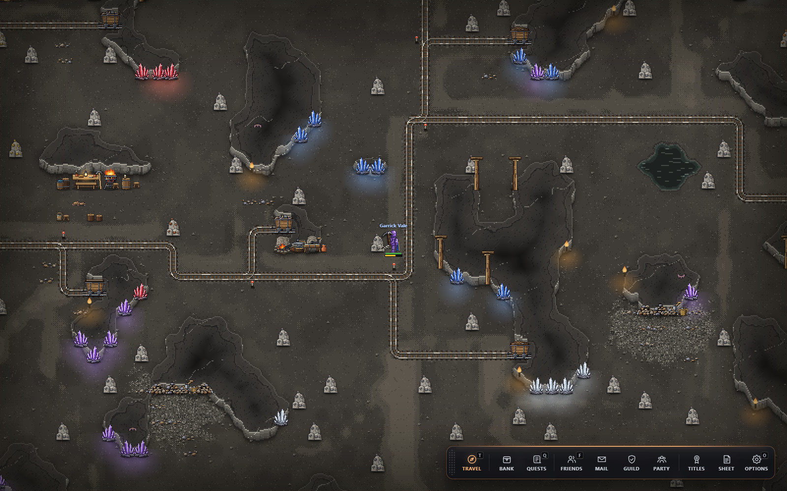 Mining in the caverns beneath Minoc