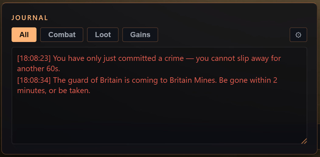 A journal with two red lines: a refusal to leave because of a crime just committed, and a warning that the guard of Britain is coming