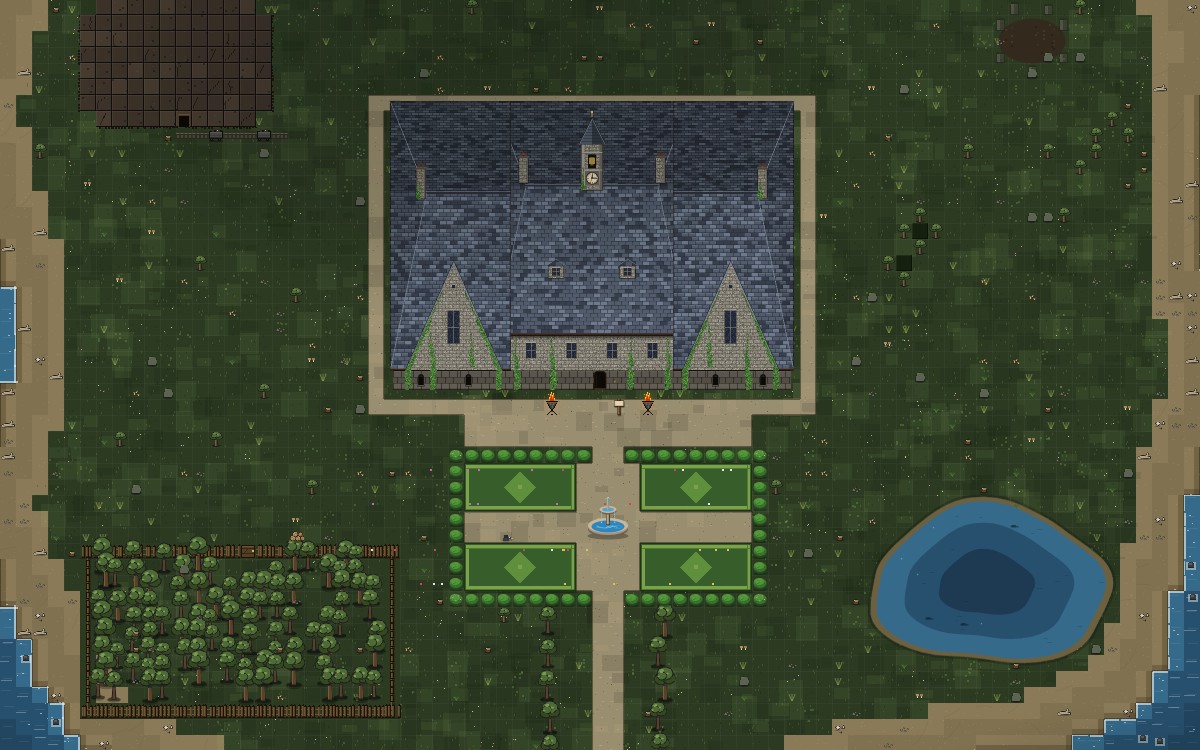 The Personal Island's grounds around the manor